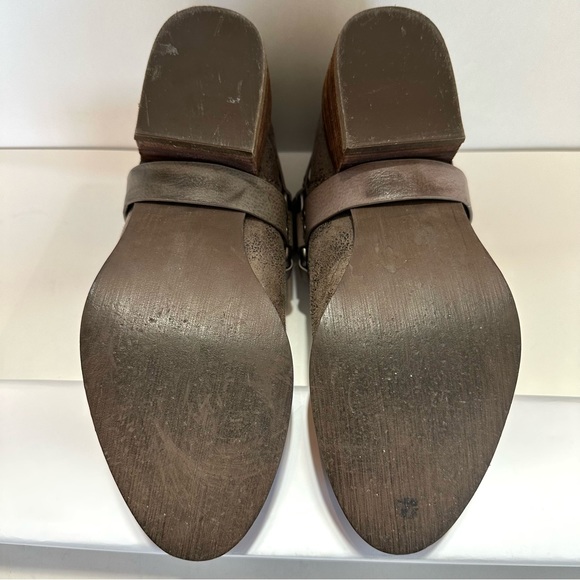 NOT RATED FINCH BOHO RODEO DISTRESSED SLOUCHY HARNESS ANKLE BOOTIE IN TAUPE Sz10 - Picture 12 of 14